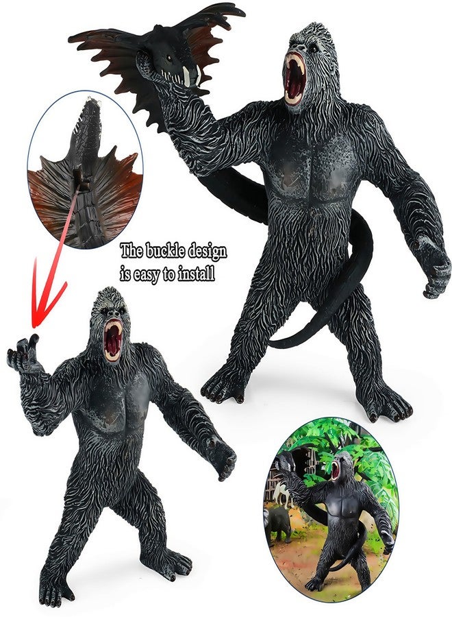 Higherbros Gorilla Toy Model, Black Gorilla with Snake Action Figures, Wildlife Toys Set for Kids Gift, Play or Decor. - Image 5
